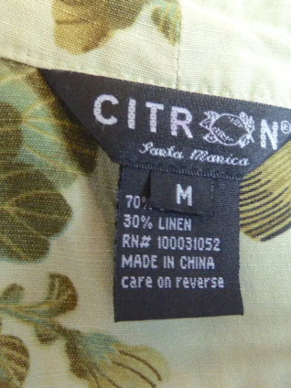 CITRON Santa Monica celadon green purple asian floral silk top jacket M - Picture 6 of 6